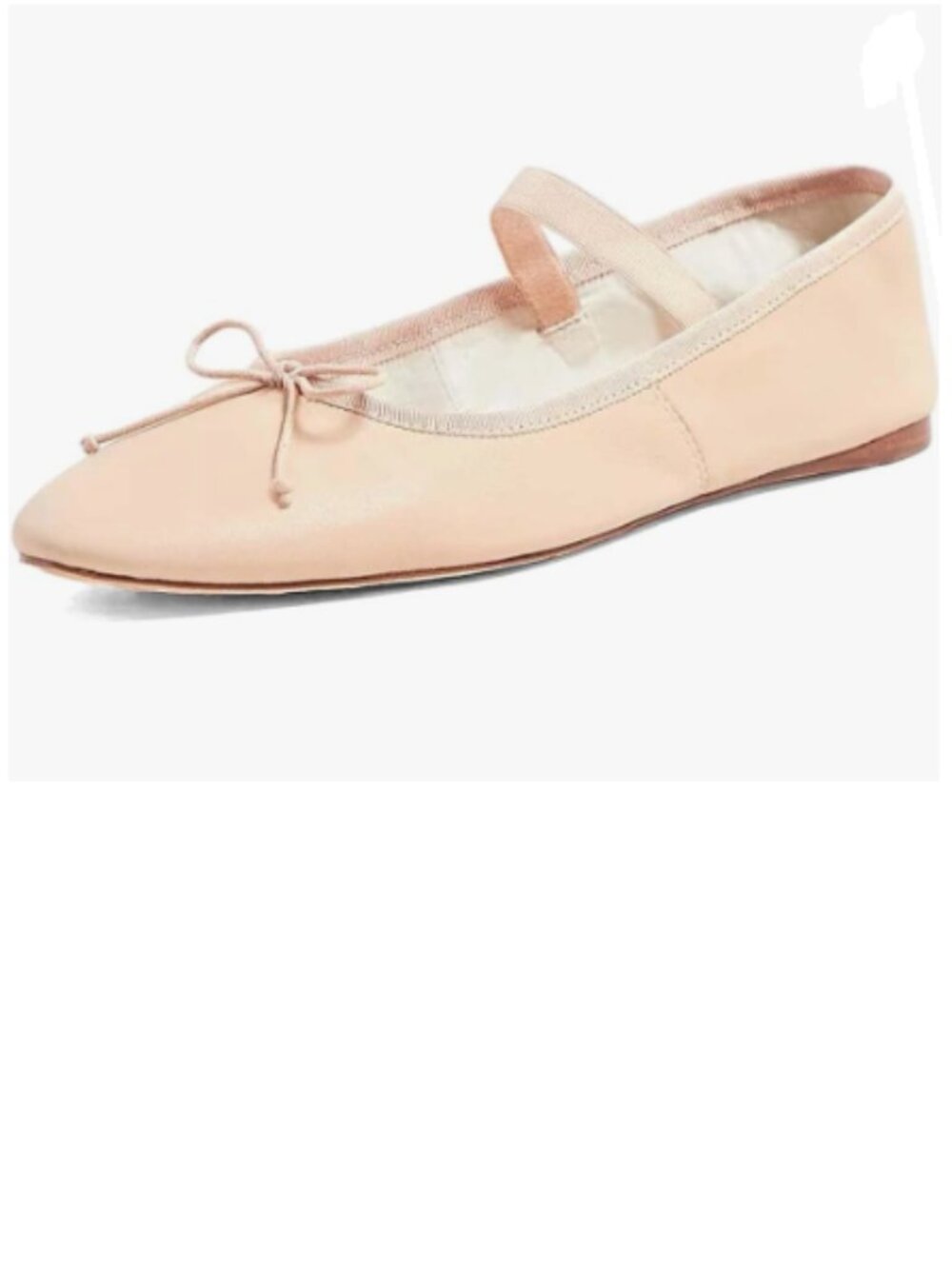 miss left Beige Adorable Round Toe Mary Jane Flats Bowknot Elastic Strap Shoes